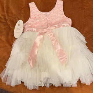 American Princess Pink and White Lace Dress